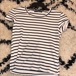 brandy melville navy blue stripped tee